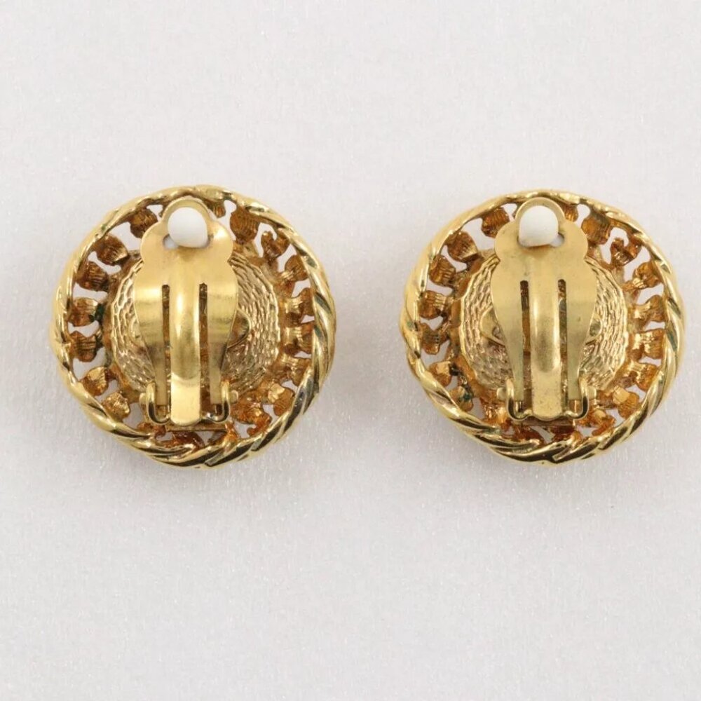 CHANEL Earring gold Plated Gold/Fake pearl 22.2g Women - Picture 3 of 5